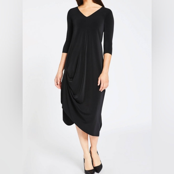 🇨🇦 SYMPLI black drama dress, 3/4 Sleeve size 6, NWT - Picture 10 of 16